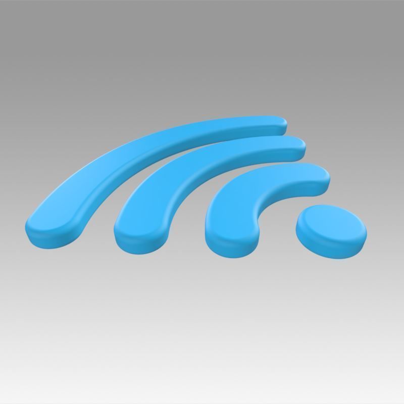 Wifi wireless internet logo 3D model_8