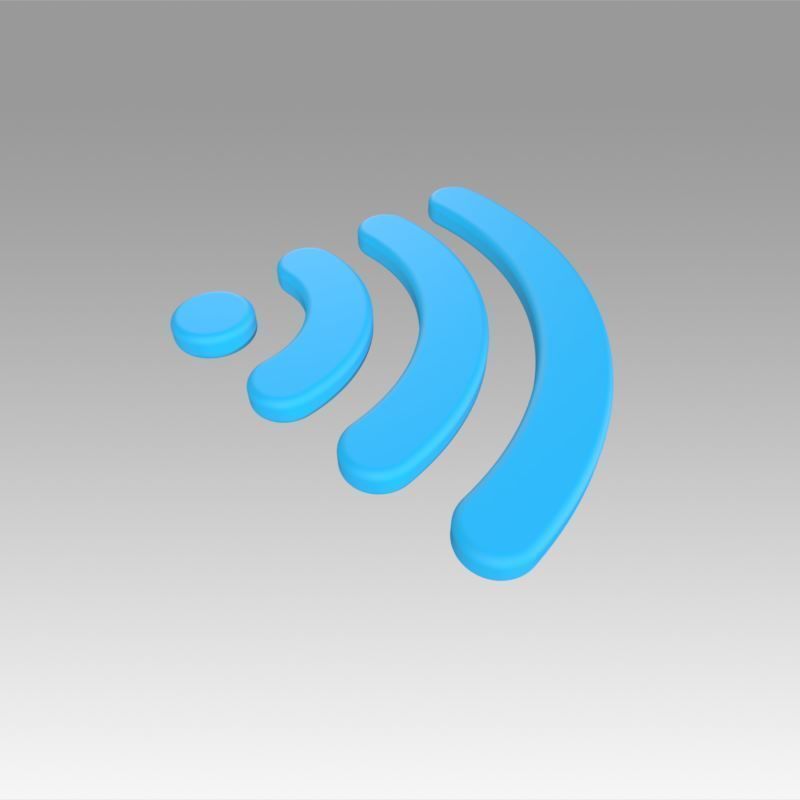 Wifi wireless internet logo 3D model_3