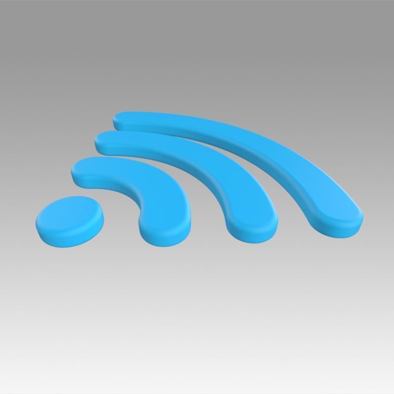 Wifi wireless internet logo 3D model_2