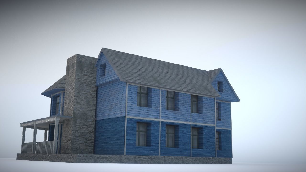 House on day 3D model_6