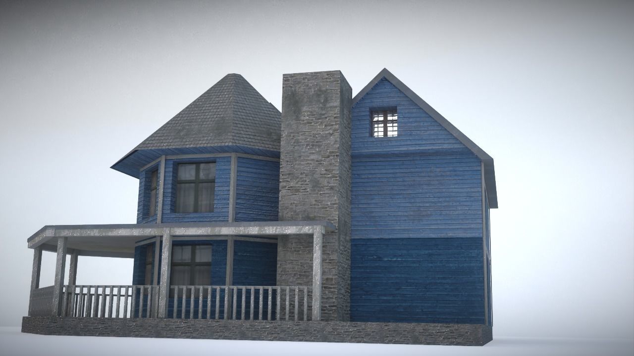 House on day 3D model_4