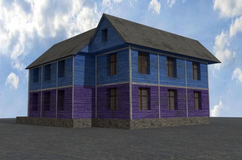 House on day 3D model_23