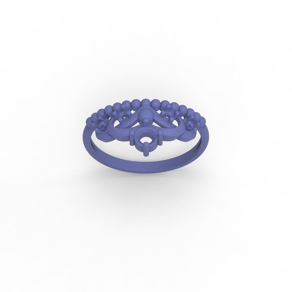 Women ring crown diamonds 3dm stl  3D print model_19