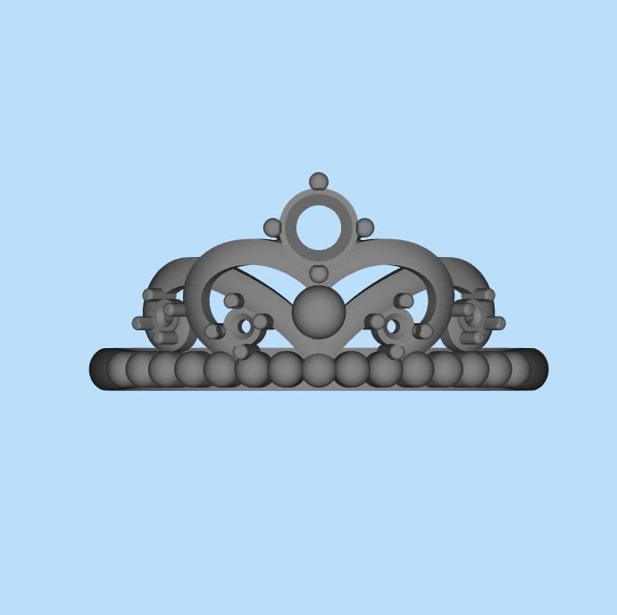Women ring crown diamonds 3dm stl  3D print model_28