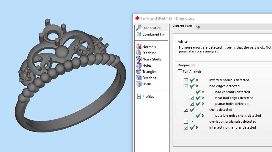 Women ring crown diamonds 3dm stl  3D print model_8