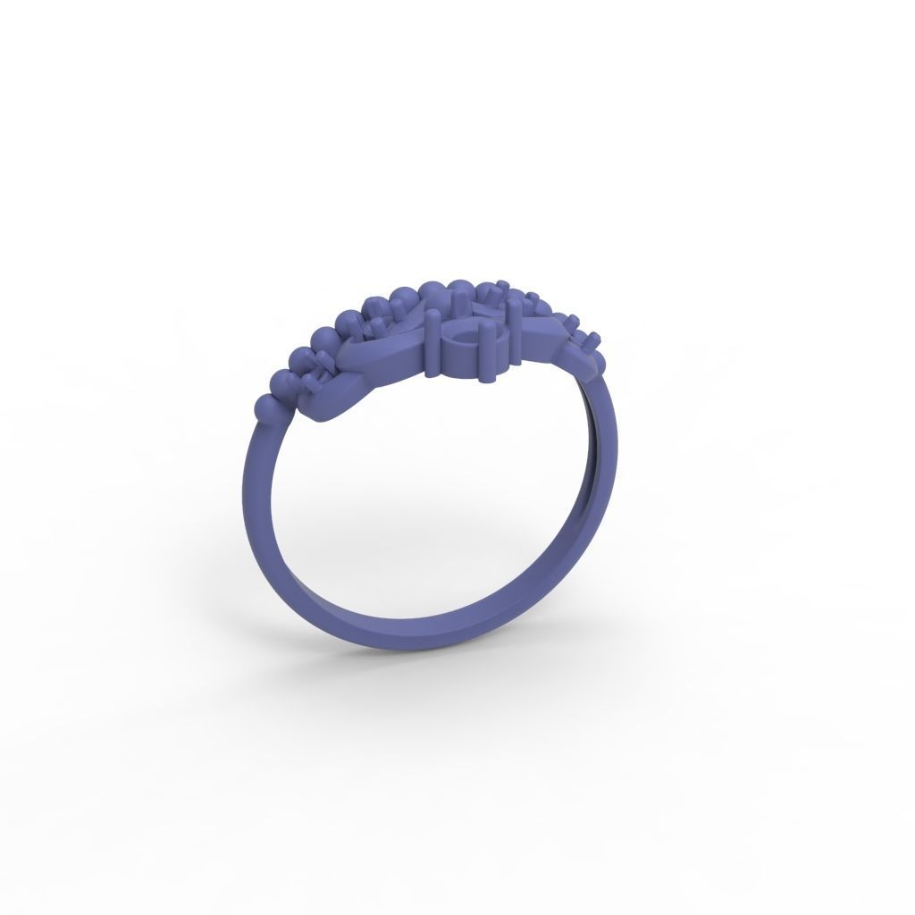 Women ring crown diamonds 3dm stl  3D print model_18