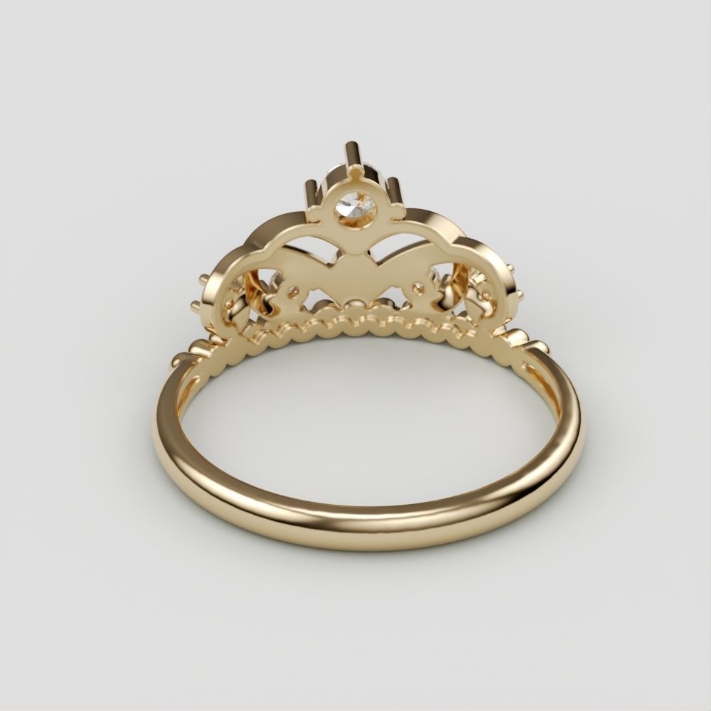 Women ring crown diamonds 3dm stl  3D print model_12