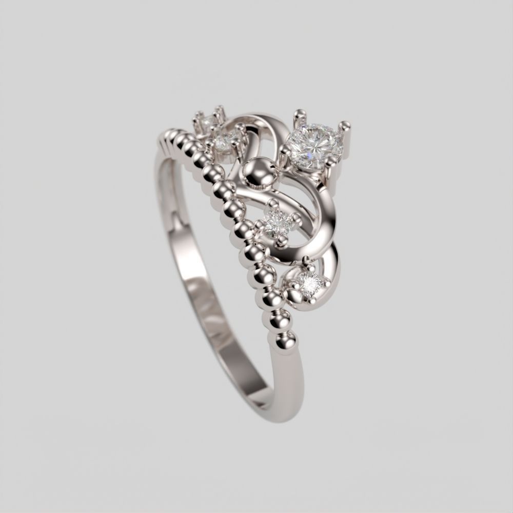 Women ring crown diamonds 3dm stl  3D print model_2