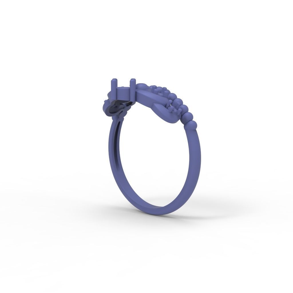 Women ring crown diamonds 3dm stl  3D print model_23