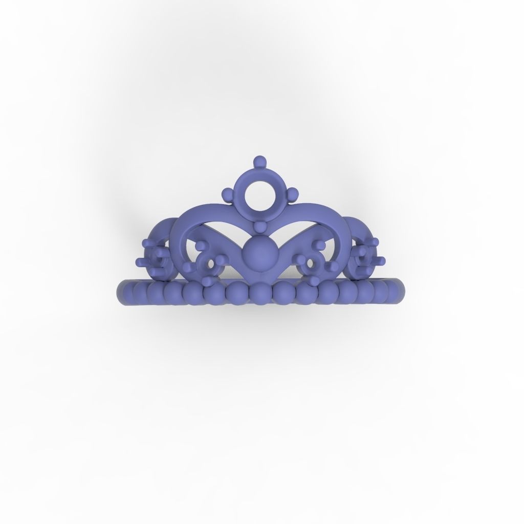 Women ring crown diamonds 3dm stl  3D print model_16