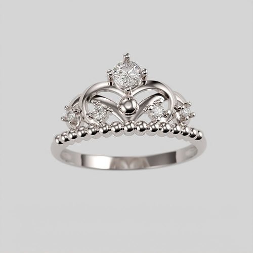 Women ring crown diamonds 3dm stl  3D print model