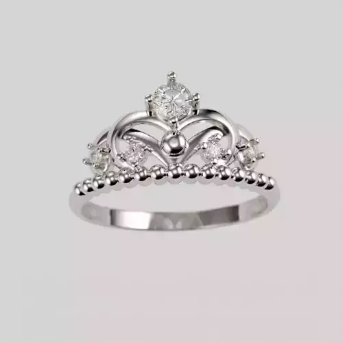 Women ring crown diamonds 3dm stl  3D print model
