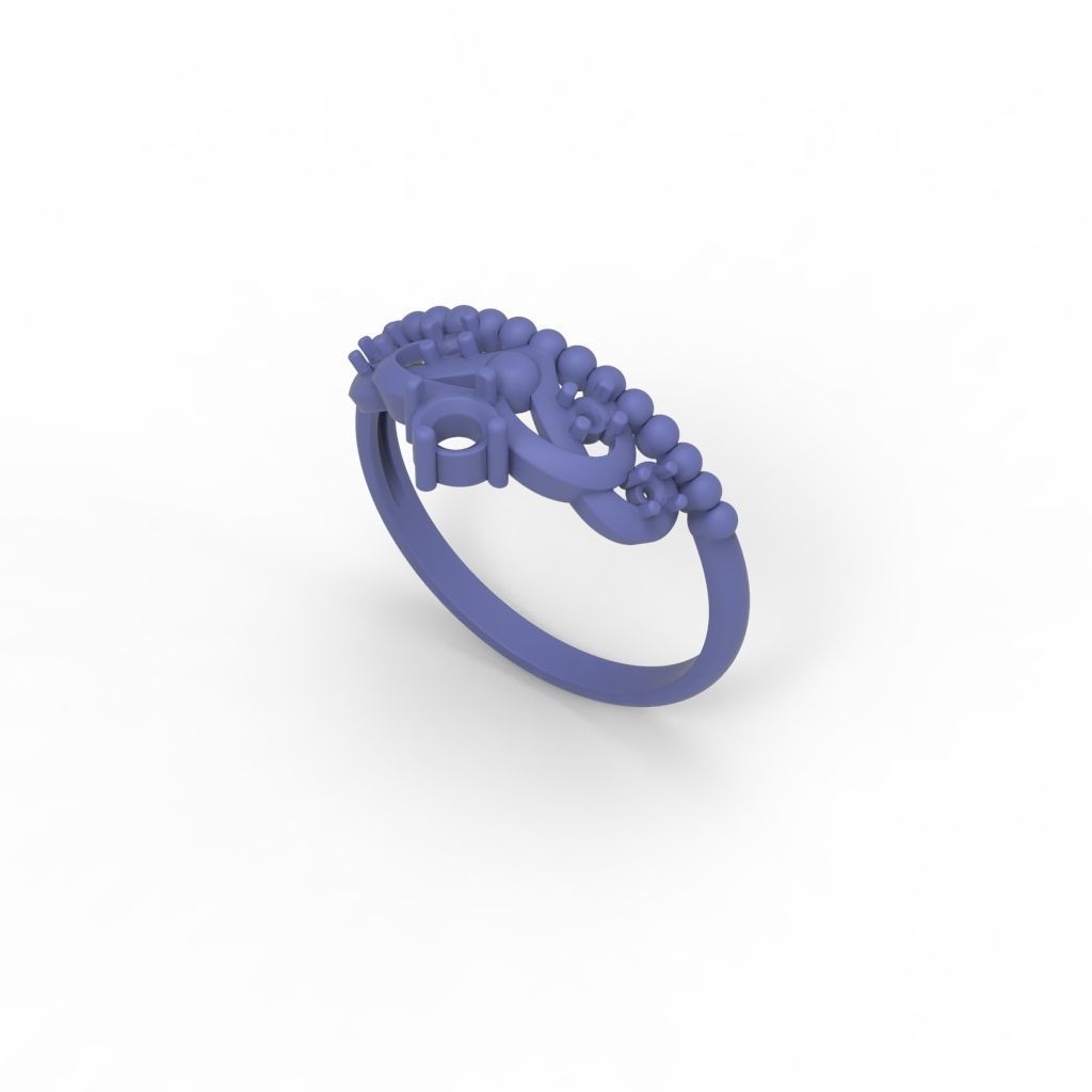 Women ring crown diamonds 3dm stl  3D print model_17