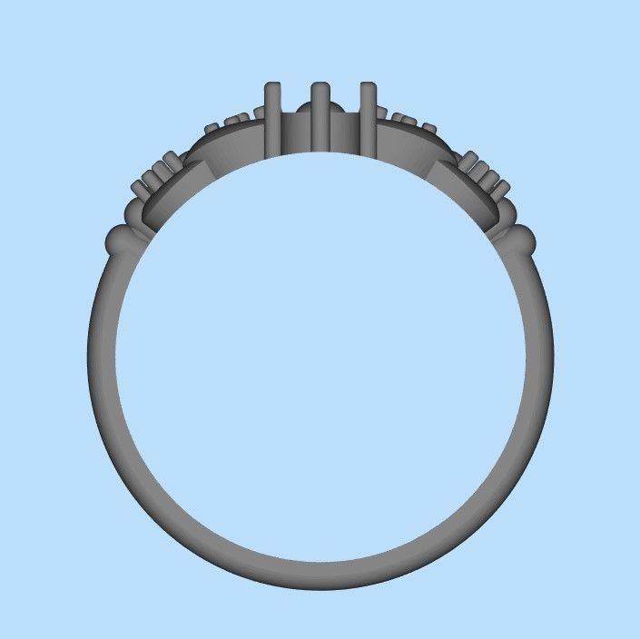 Women ring crown diamonds 3dm stl  3D print model_30