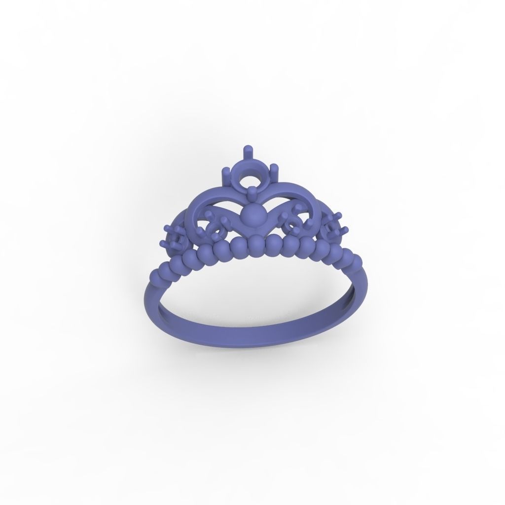 Women ring crown diamonds 3dm stl  3D print model_14