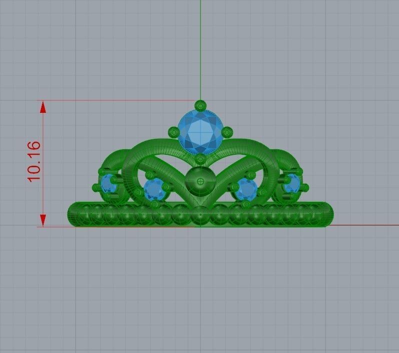 Women ring crown diamonds 3dm stl  3D print model_9
