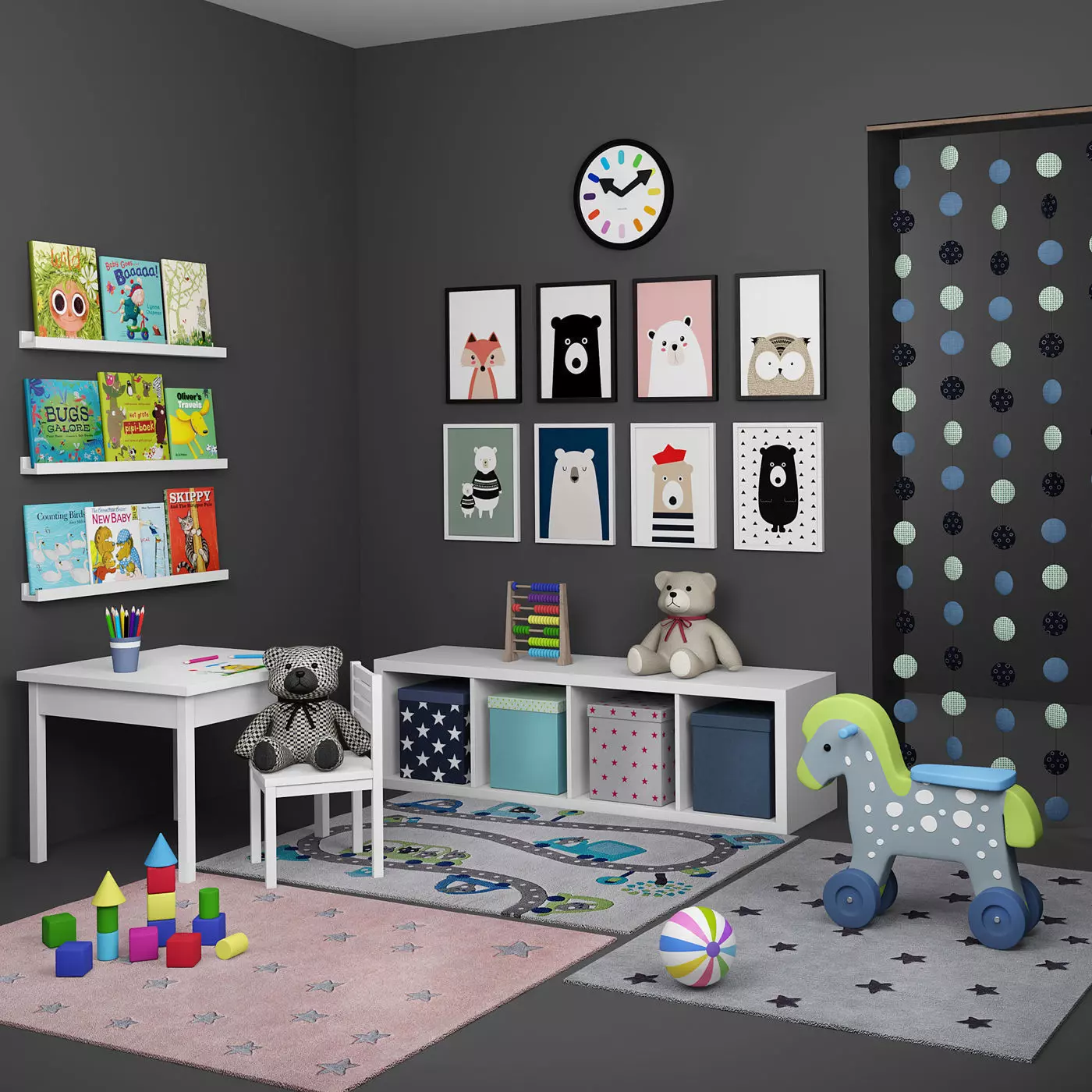 Decorative set for children room 3D model