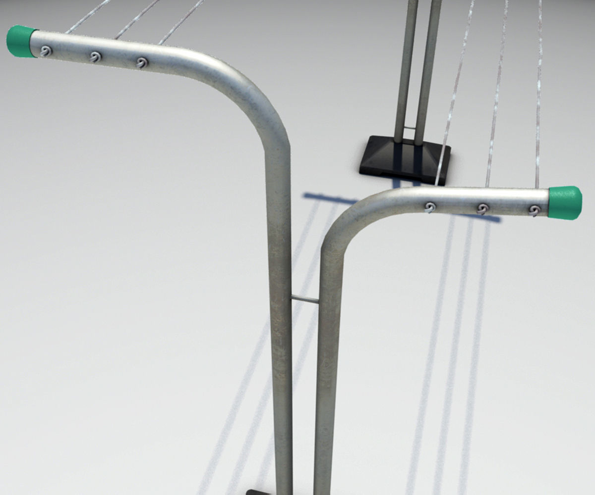 Drying rack Low-poly 3D model_2
