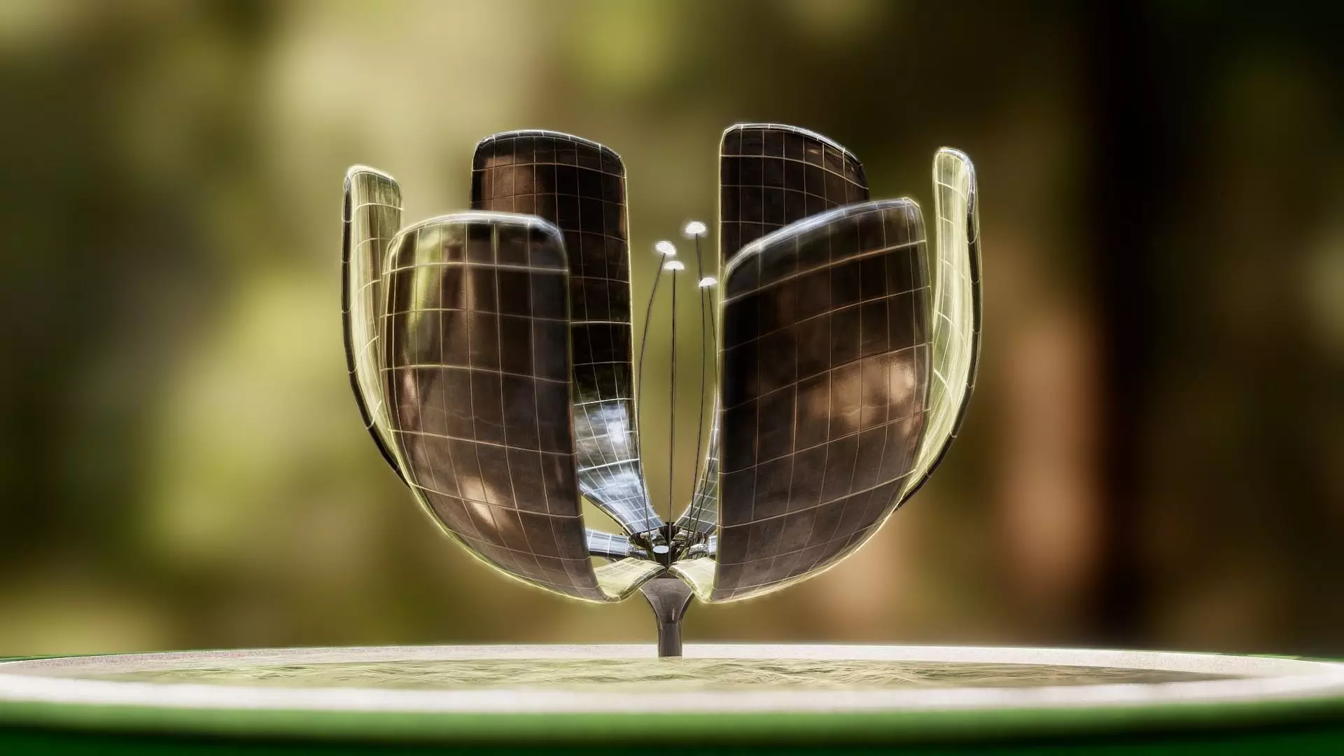 Floralis Generica renderable Low-poly 3D model
