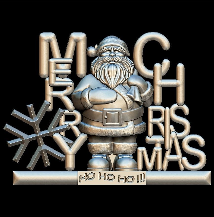 Santa Claus Merry Christmas 3D print model_4