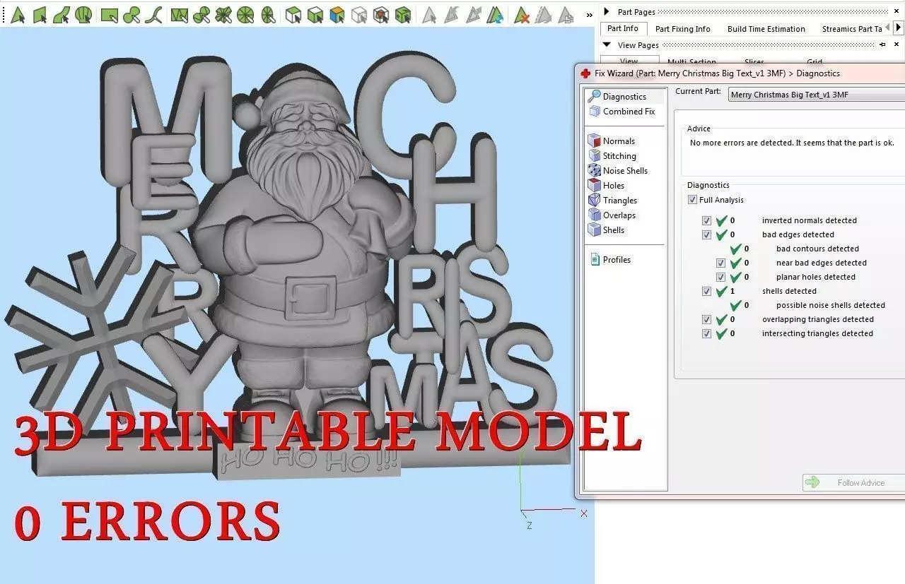 Santa Claus Merry Christmas 3D print model_0