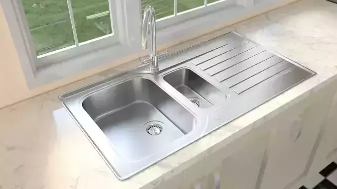 Kitchen Sink  Low-poly 3D model