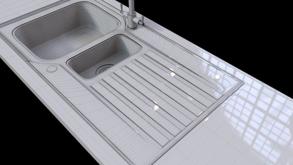 Kitchen Sink  Low-poly 3D model_4