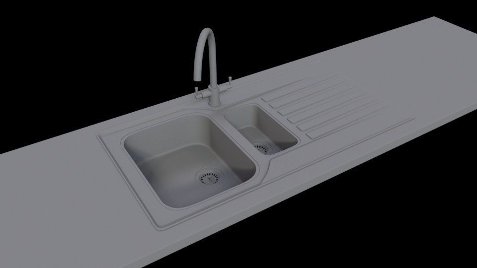 Kitchen Sink  Low-poly 3D model_1