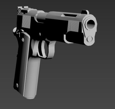 pistolet low-poly gun Low-poly 3D model_2