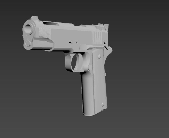 pistolet low-poly gun Low-poly 3D model_1