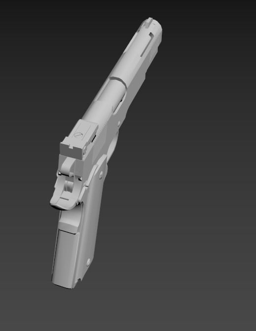 pistolet low-poly gun Low-poly 3D model_4