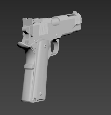 pistolet low-poly gun Low-poly 3D model_3