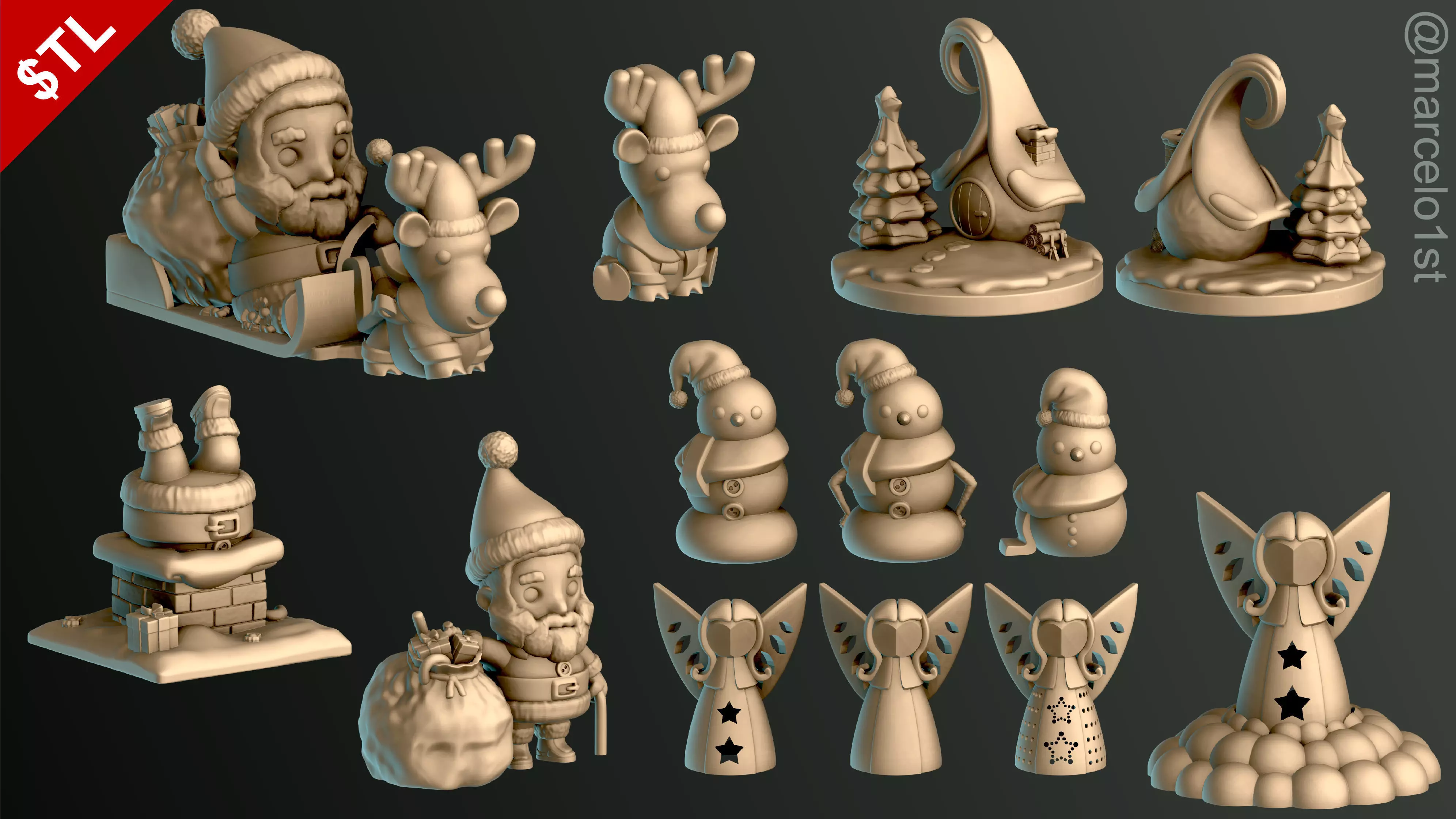 Christmas Pack 01 - Collection 3D print model_0