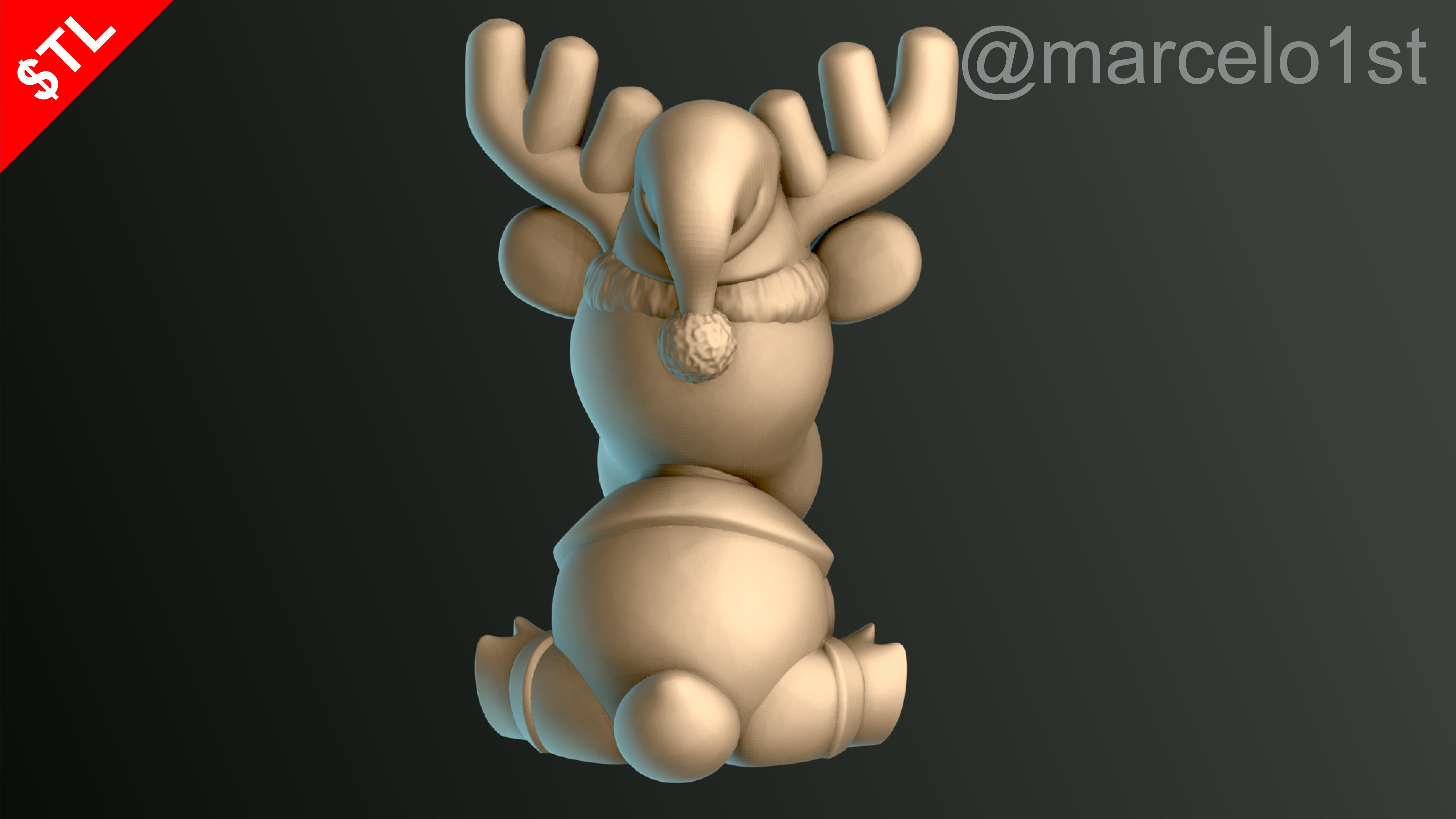Reindeer Waiting for Santa 3D print model_5
