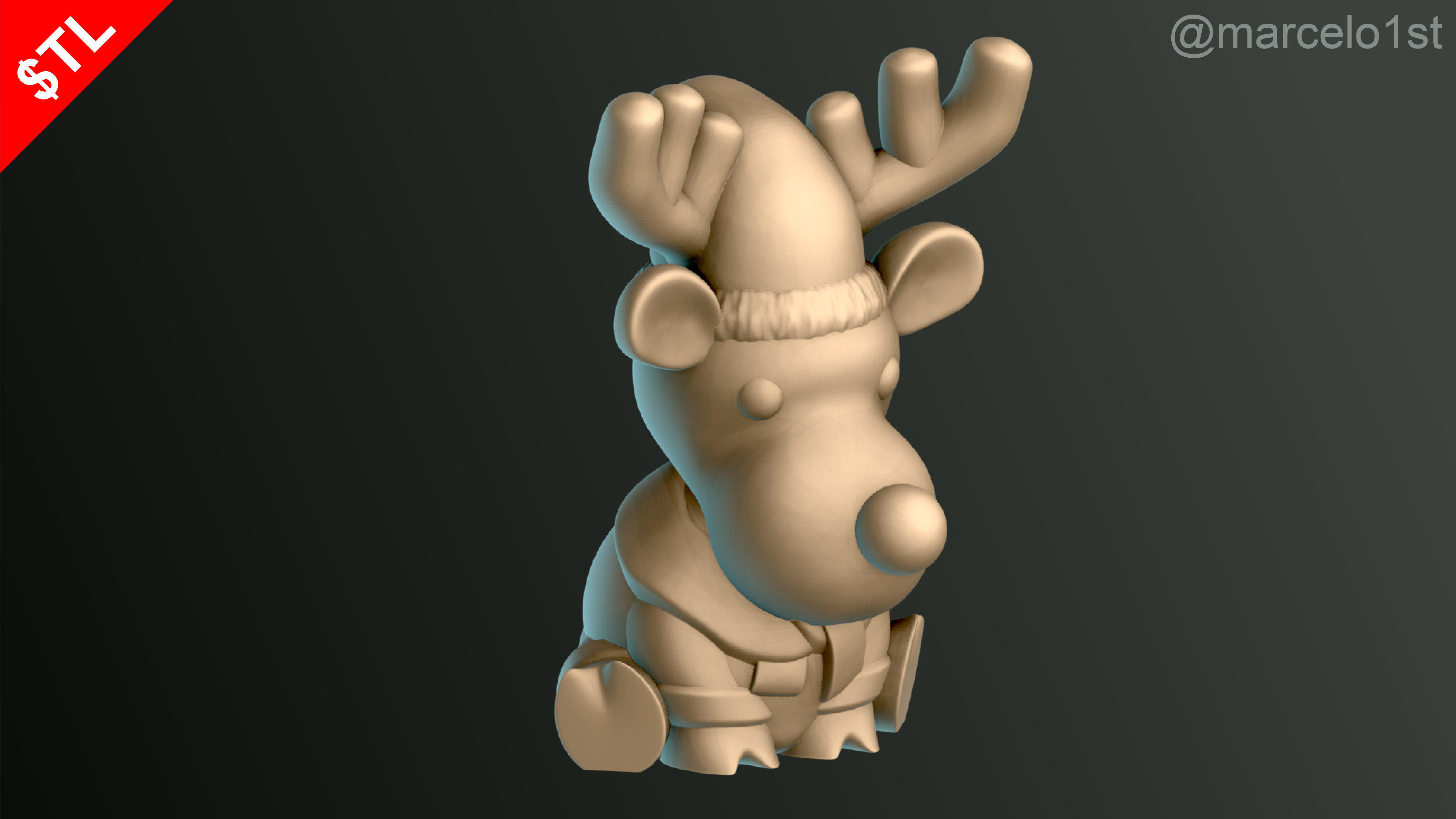 Reindeer Waiting for Santa 3D print model_1