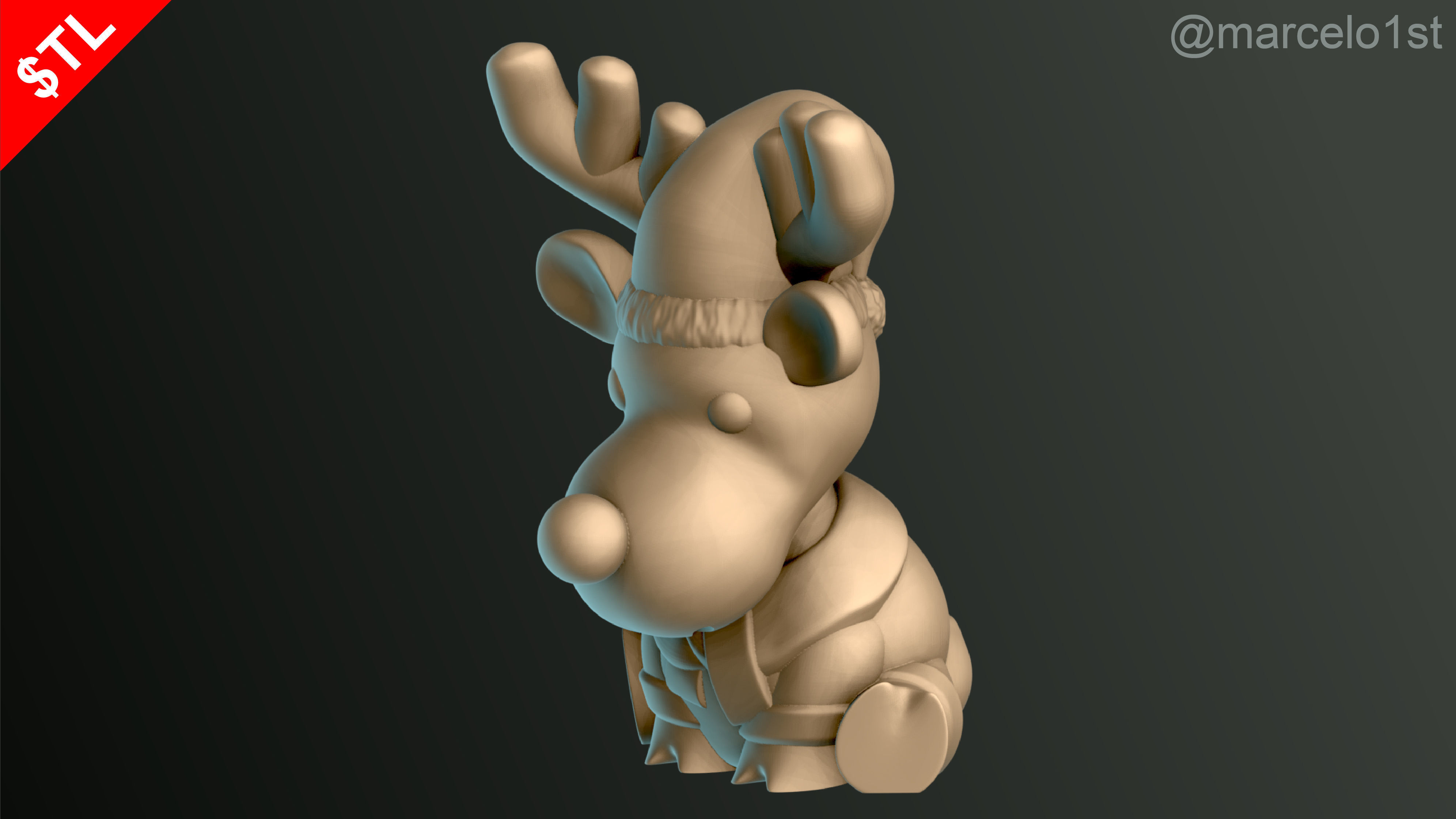 Reindeer Waiting for Santa 3D print model_9