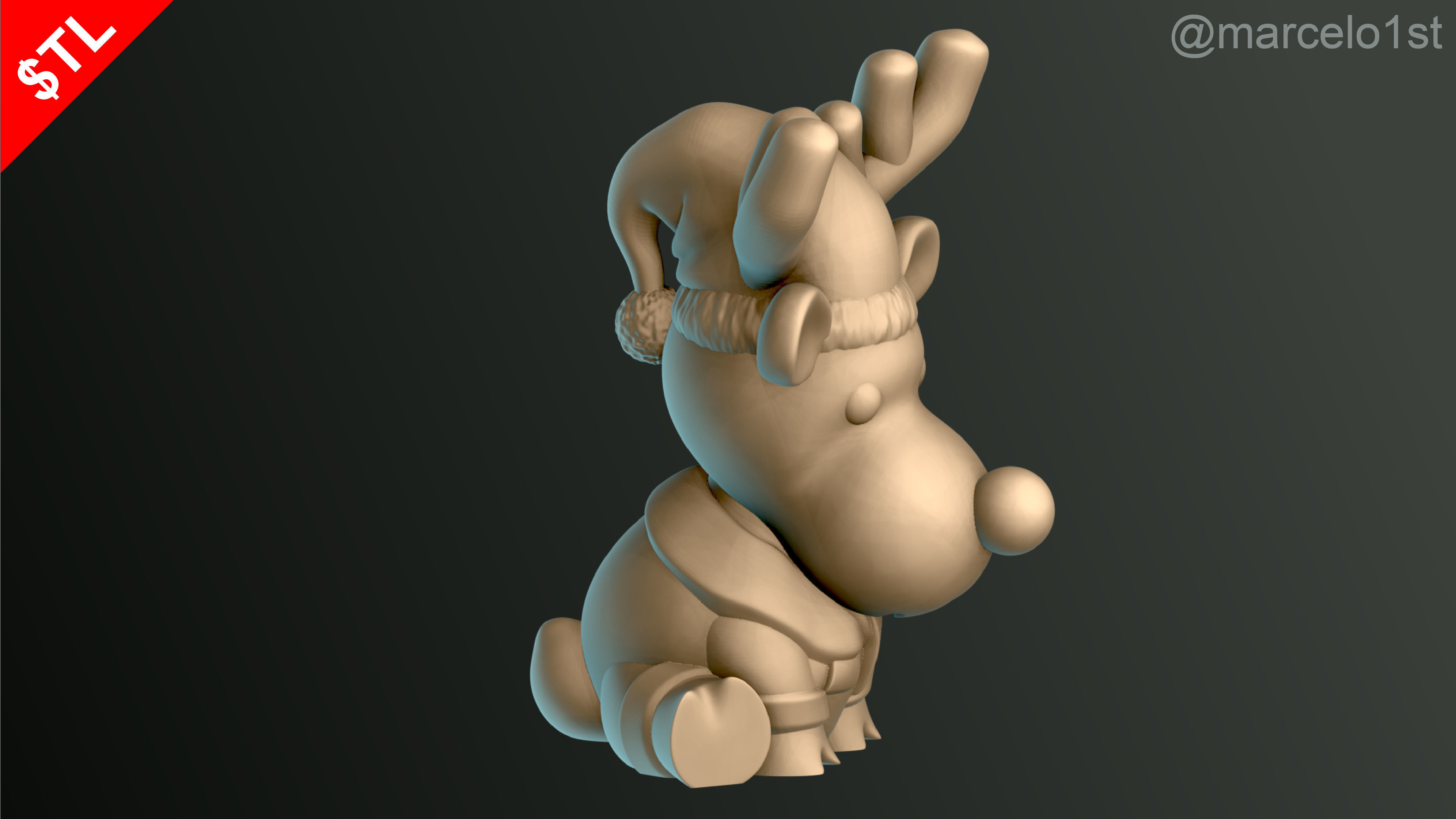 Reindeer Waiting for Santa 3D print model_2