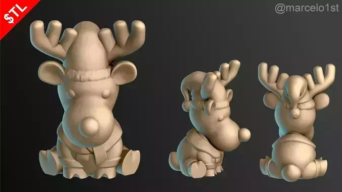 Reindeer Waiting for Santa 3D print model Reindeer Waiting for Santa 3D print model