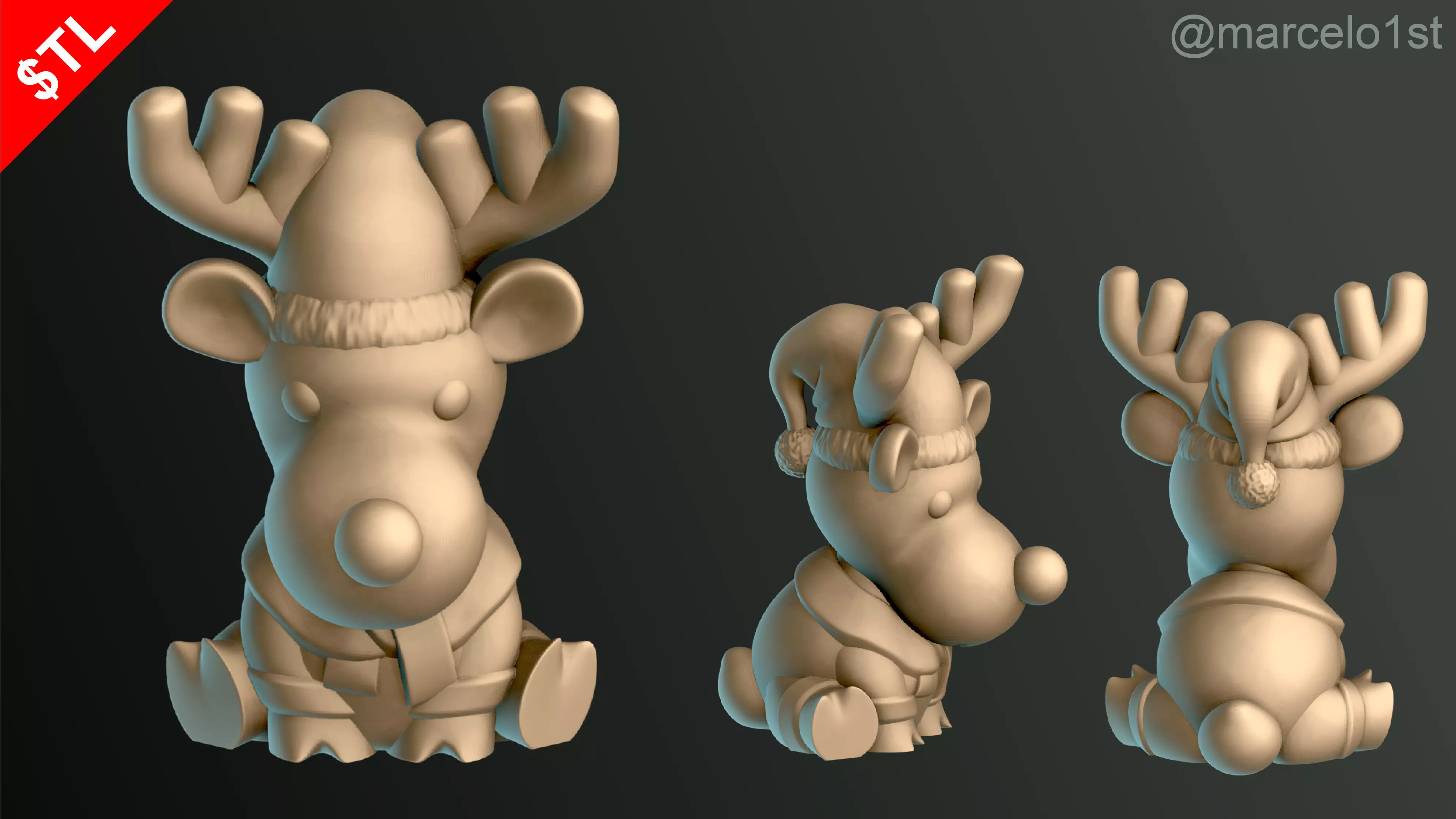 Reindeer Waiting for Santa 3D print model_0
