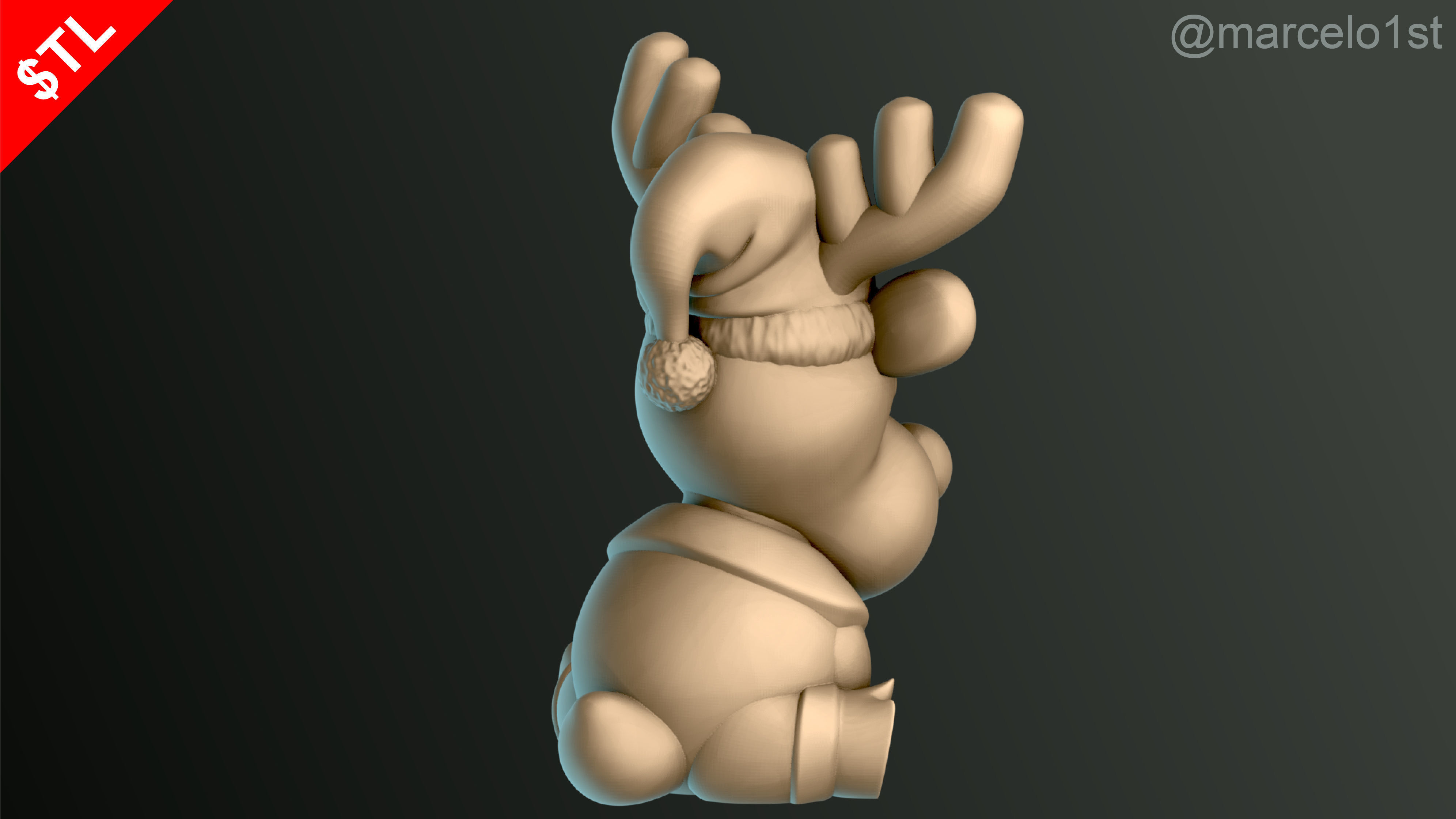 Reindeer Waiting for Santa 3D print model_4