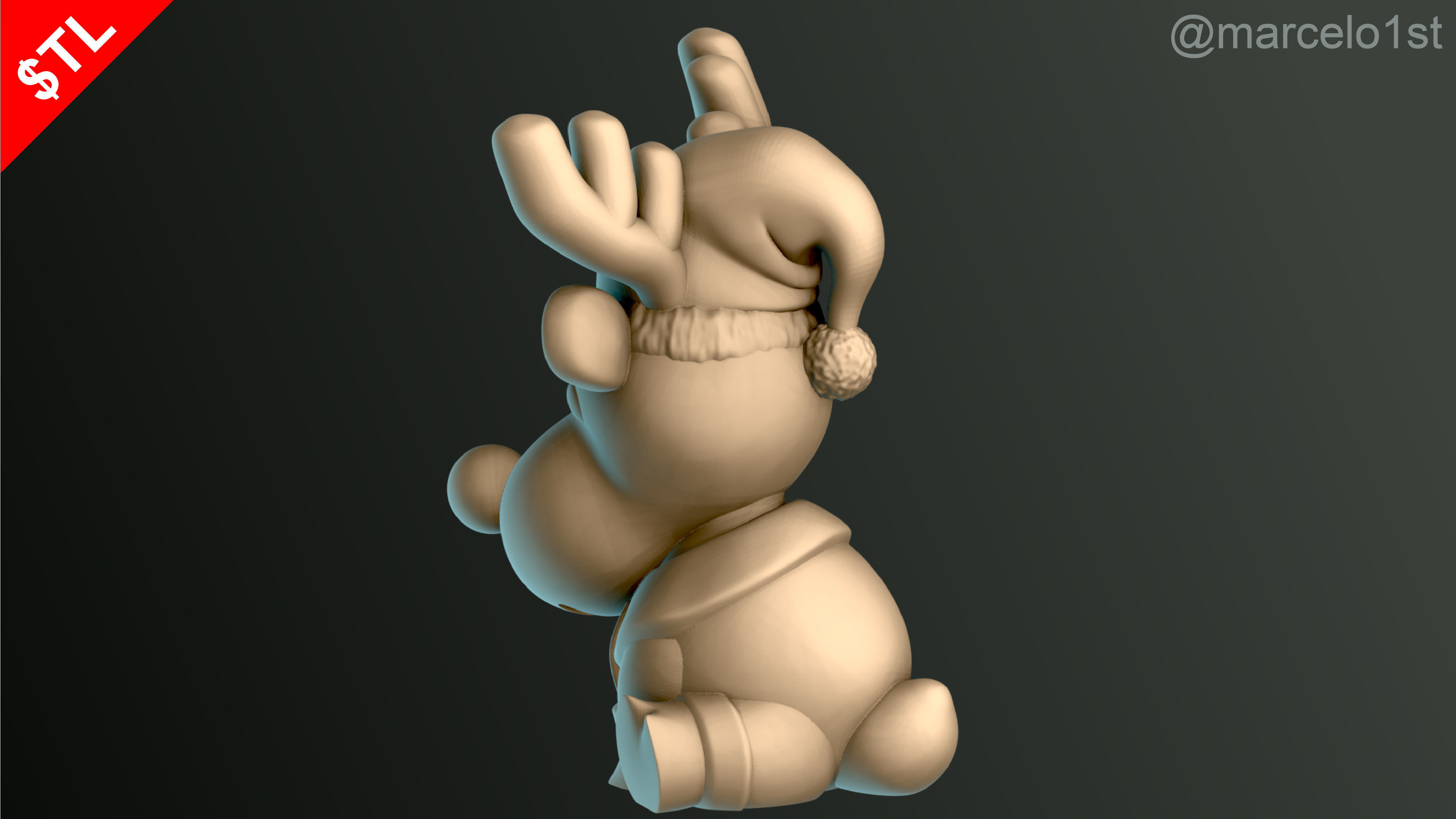 Reindeer Waiting for Santa 3D print model_7