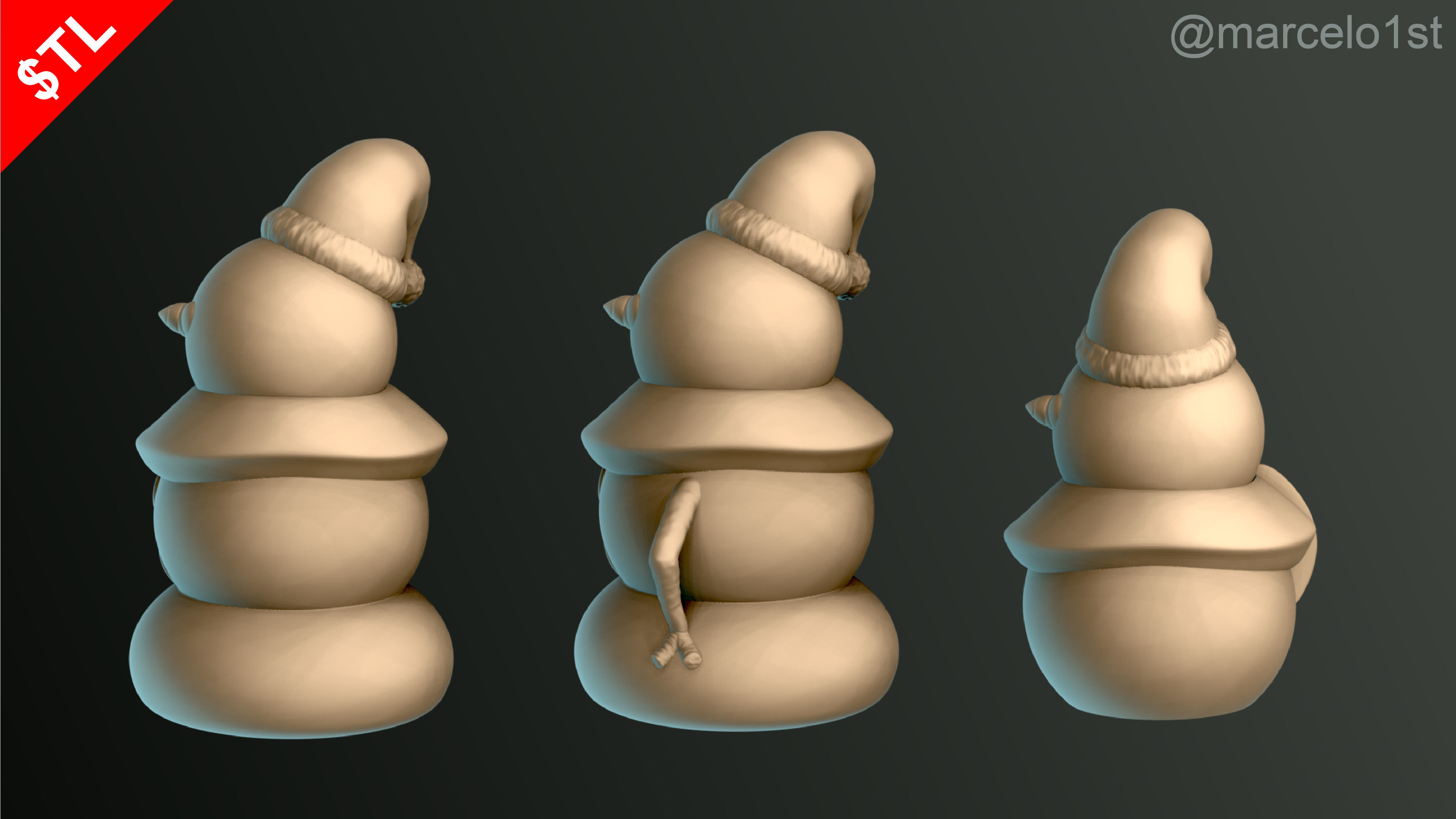 Snowman for Christmas Decoration 01 3D print model_7