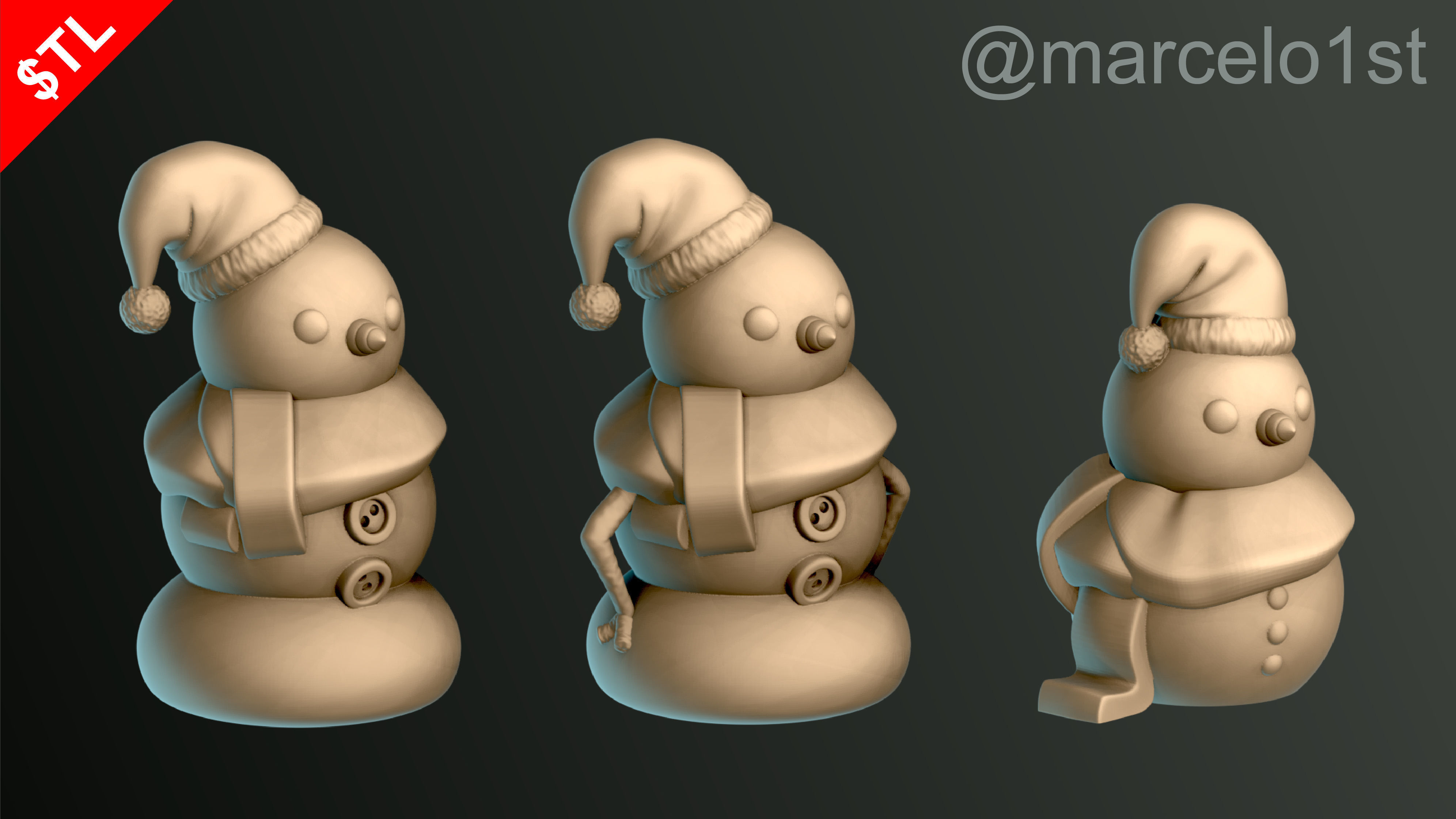 Snowman for Christmas Decoration 01 3D print model_1