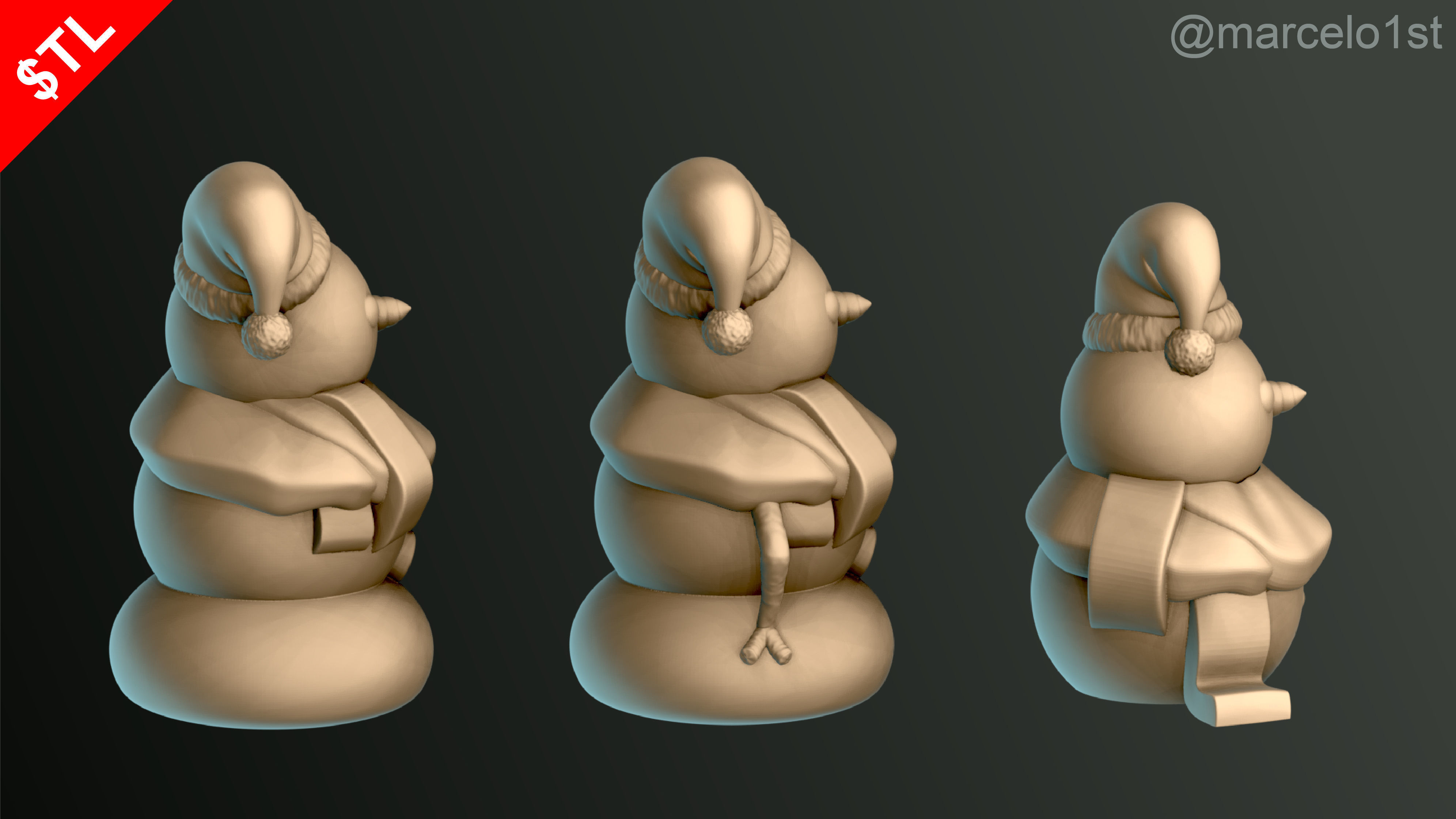 Snowman for Christmas Decoration 01 3D print model_3