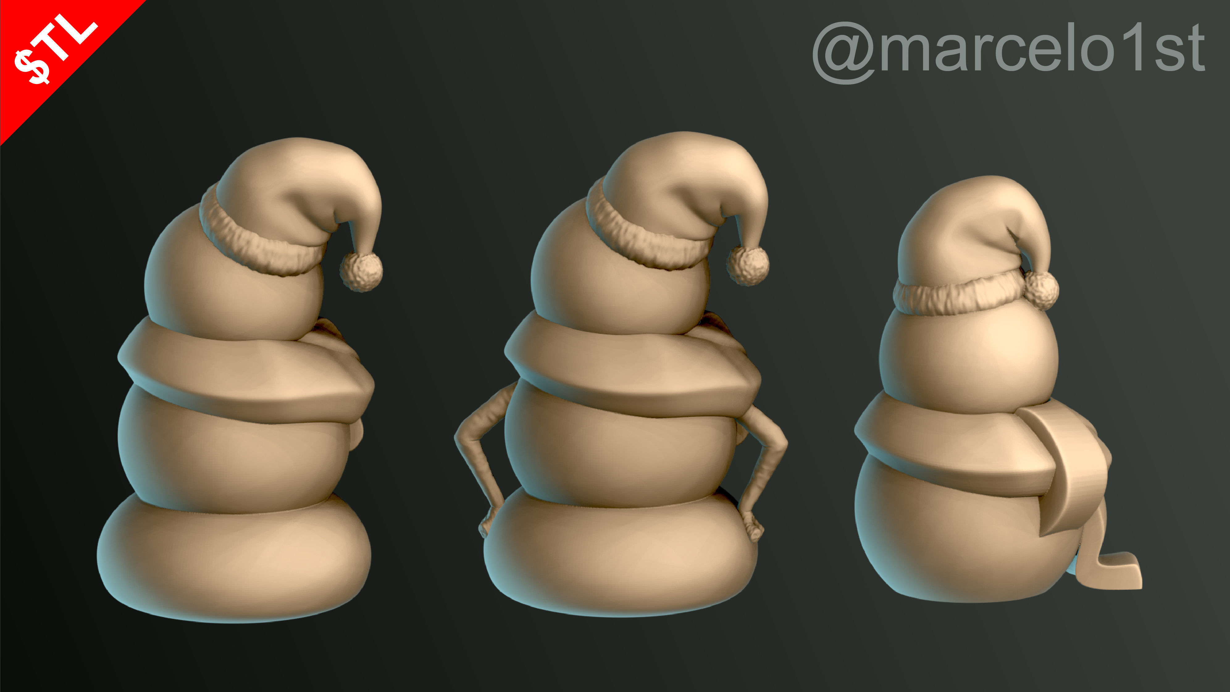 Snowman for Christmas Decoration 01 3D print model_5