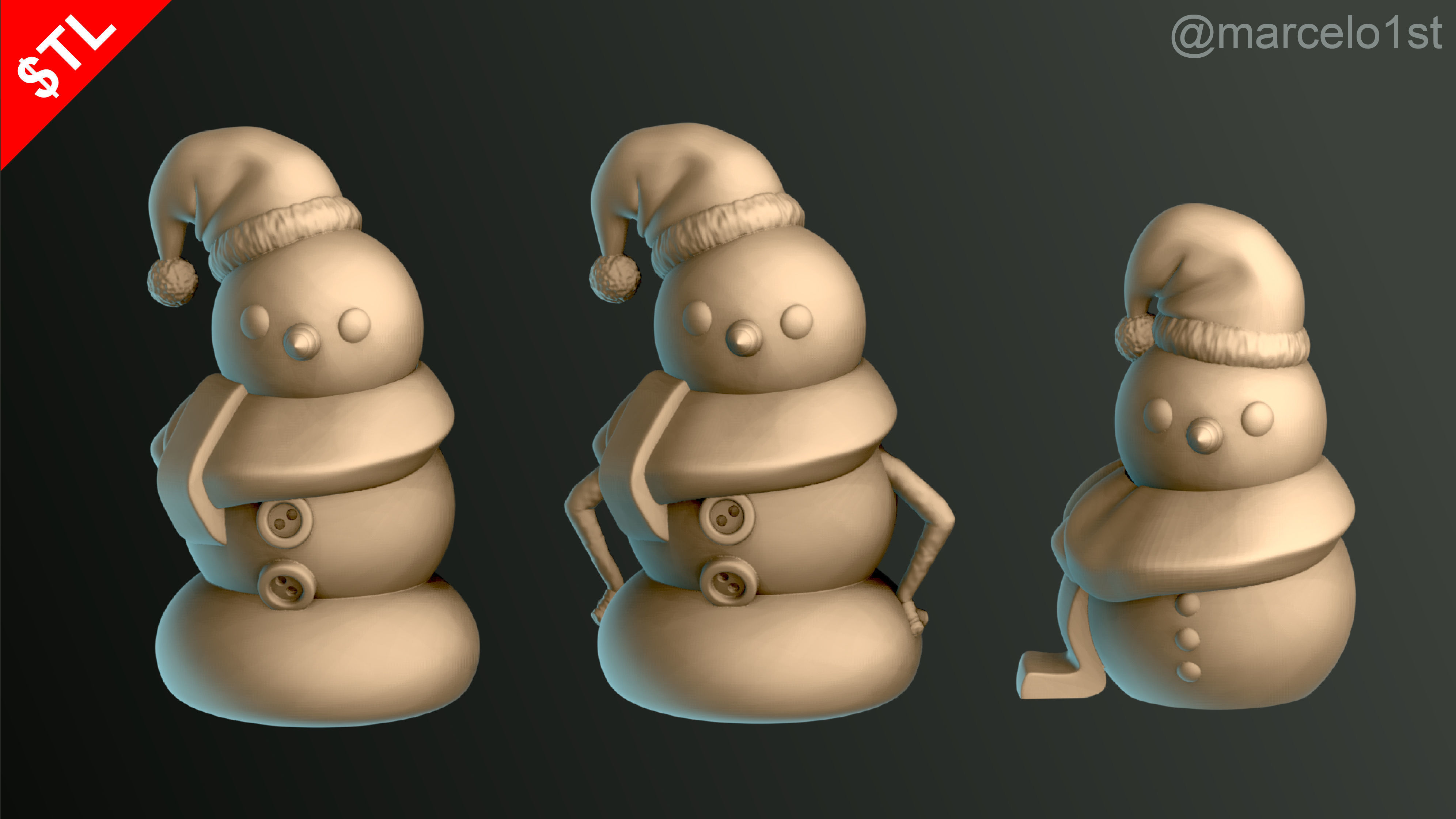 Snowman for Christmas Decoration 01 3D print model_10