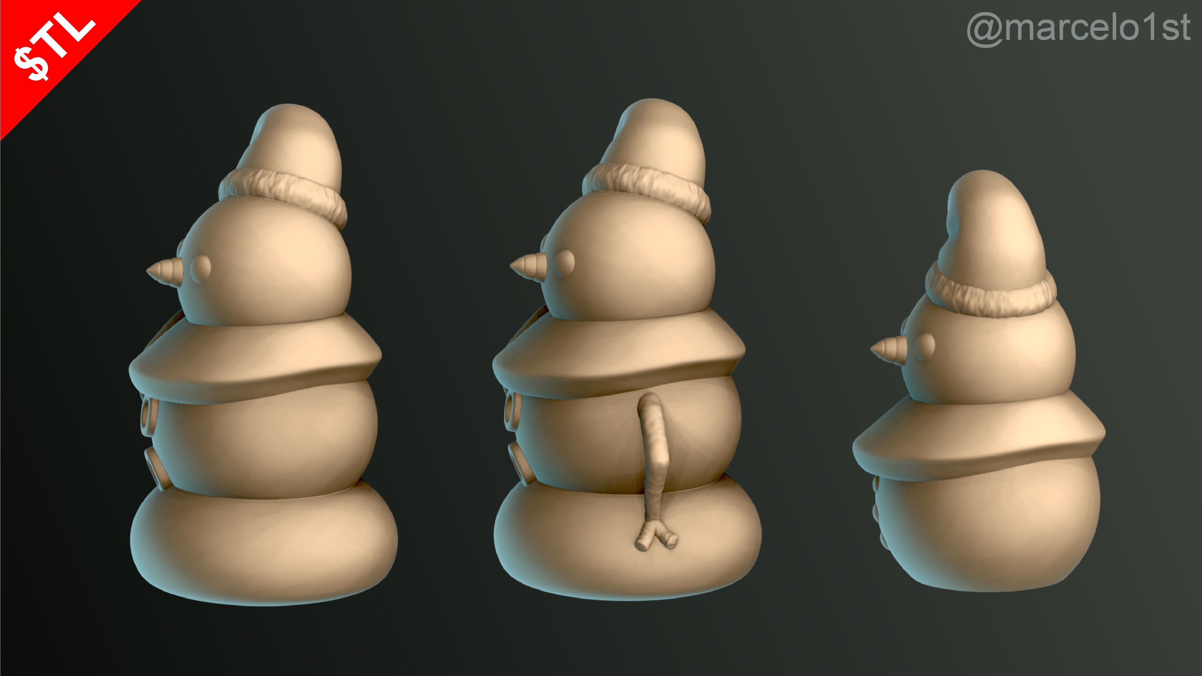 Snowman for Christmas Decoration 01 3D print model_8