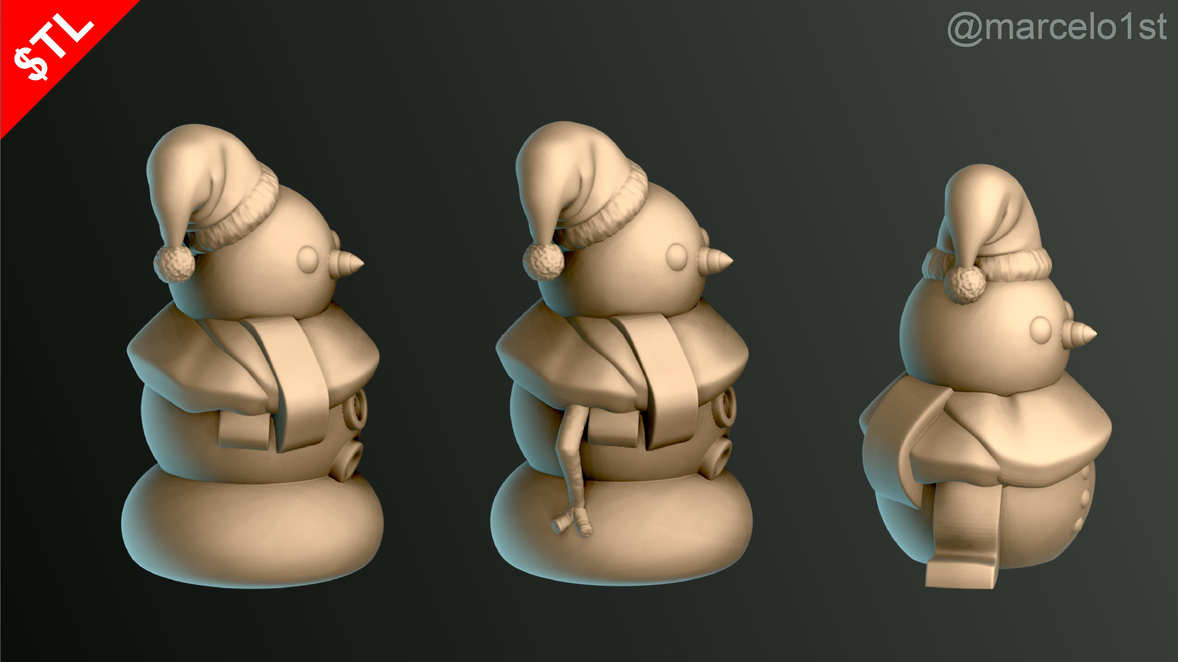 Snowman for Christmas Decoration 01 3D print model_2