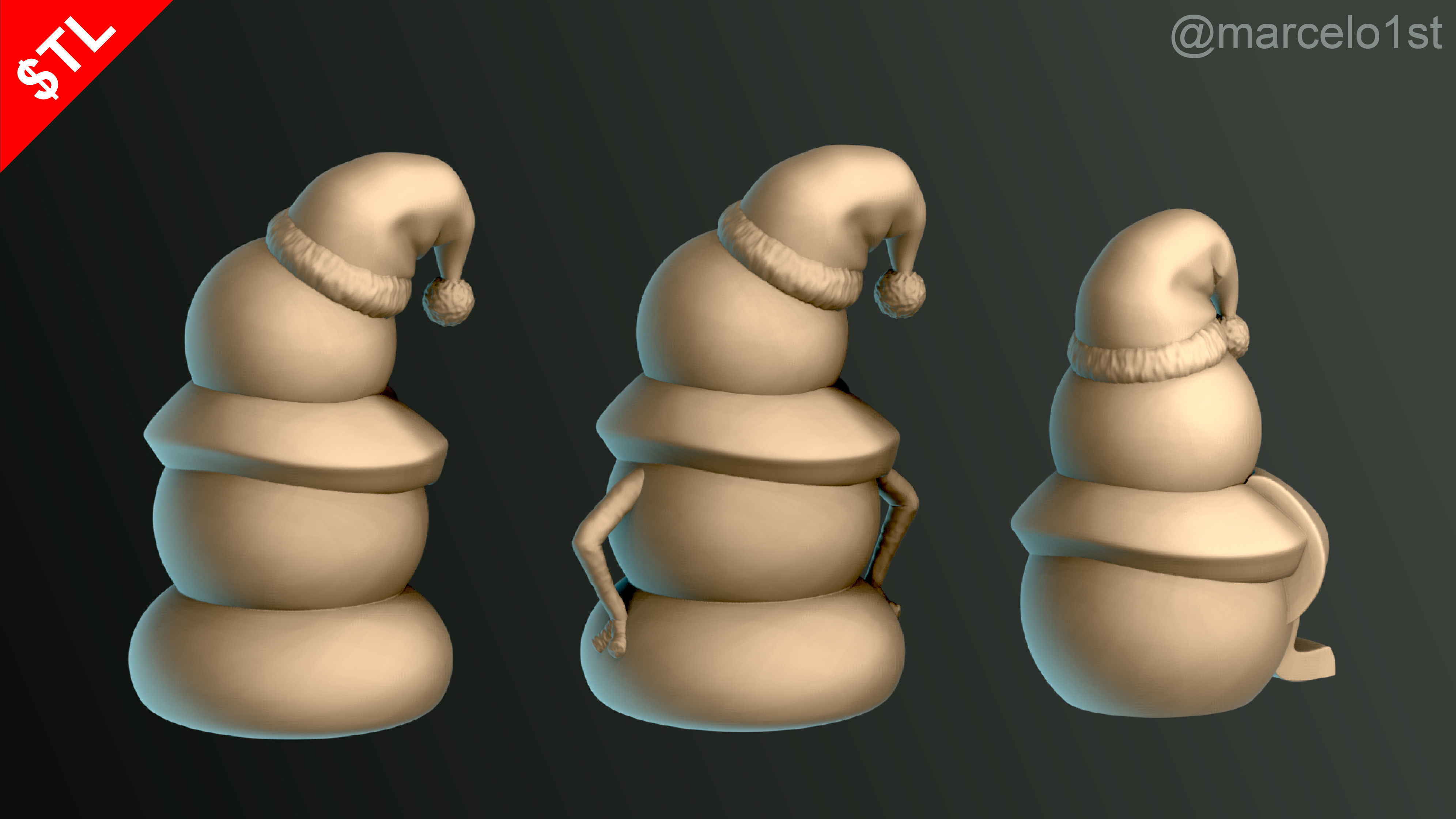 Snowman for Christmas Decoration 01 3D print model_6