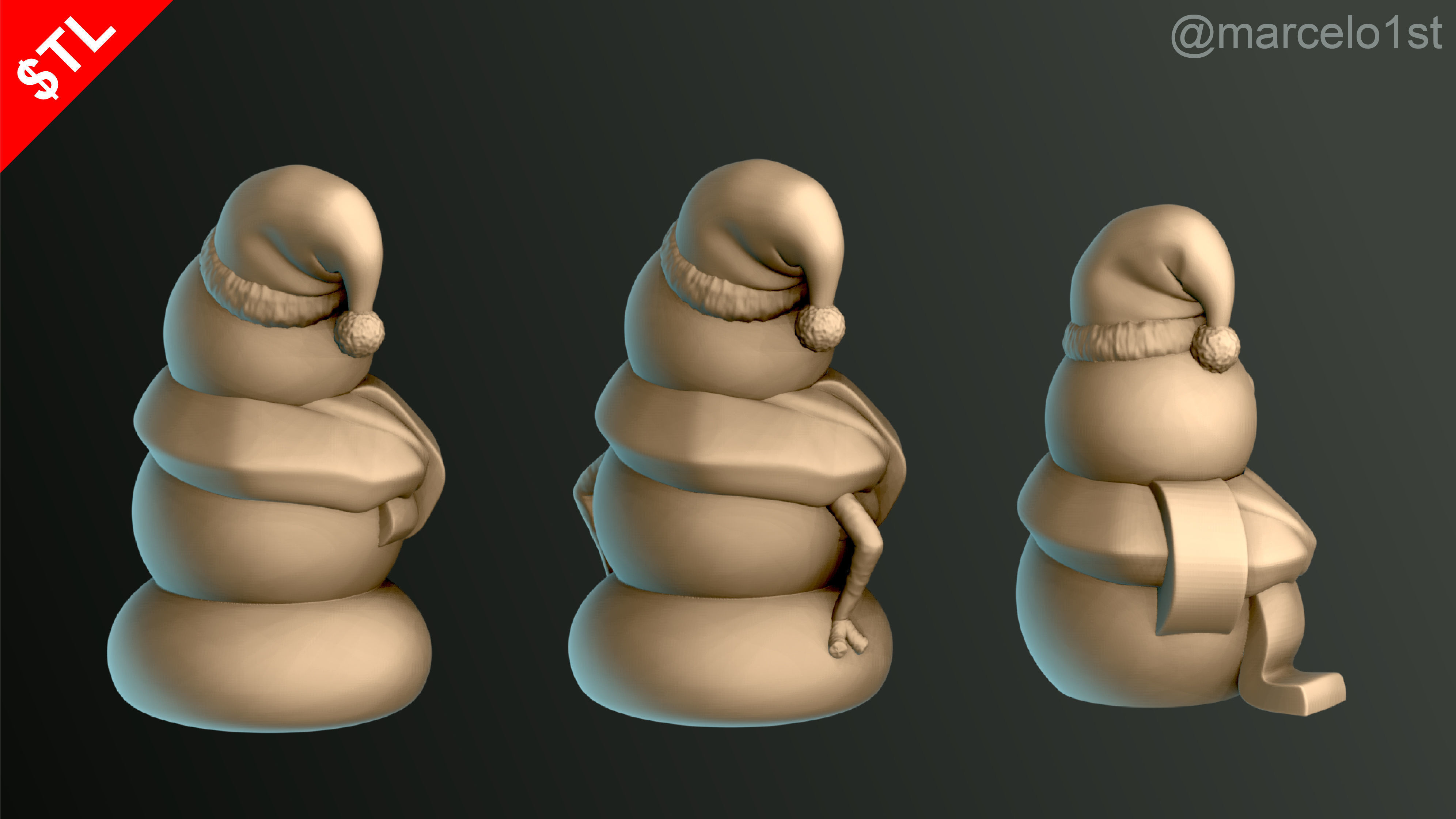 Snowman for Christmas Decoration 01 3D print model_4